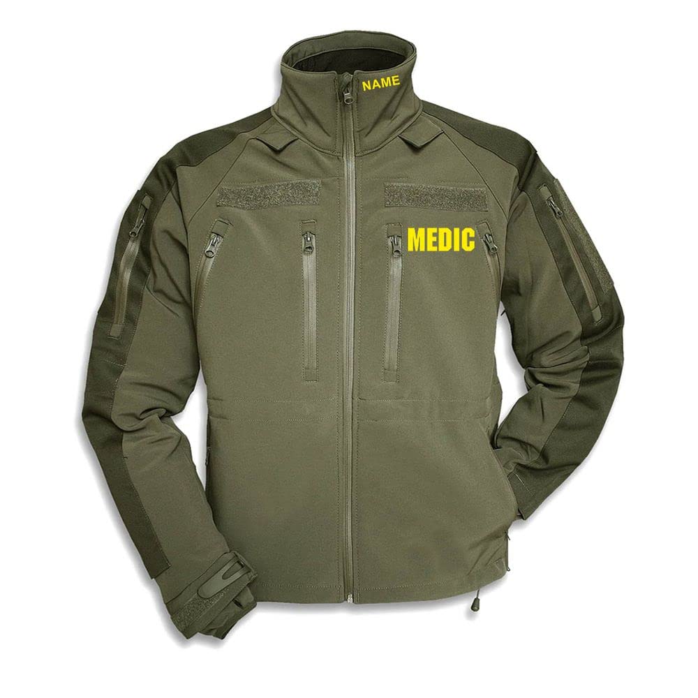 Veste softshell Medic Ambulance olive en taille M pour médecin d'urgence