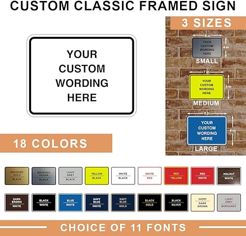 Miniatura 2 de Letrero de plástico personalizado personalizado para pared o puerta  Tu mensaje personalizado  Introduce tu texto  Fácil de instalar viene con