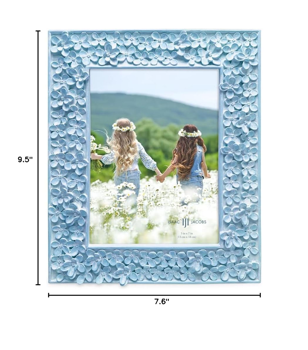 Isaac Jacobs Floral Resin Picture Frame - Blue -4