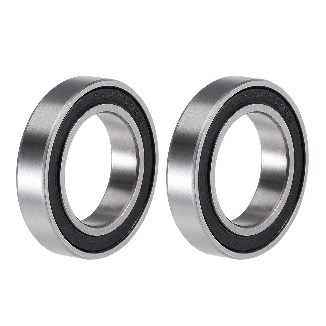 uxcell S6802-2RS Deep Groove Ball Bearings 15mm x 24mm x 5mm Double Sealed 440C Stainless Steel 2pcs
