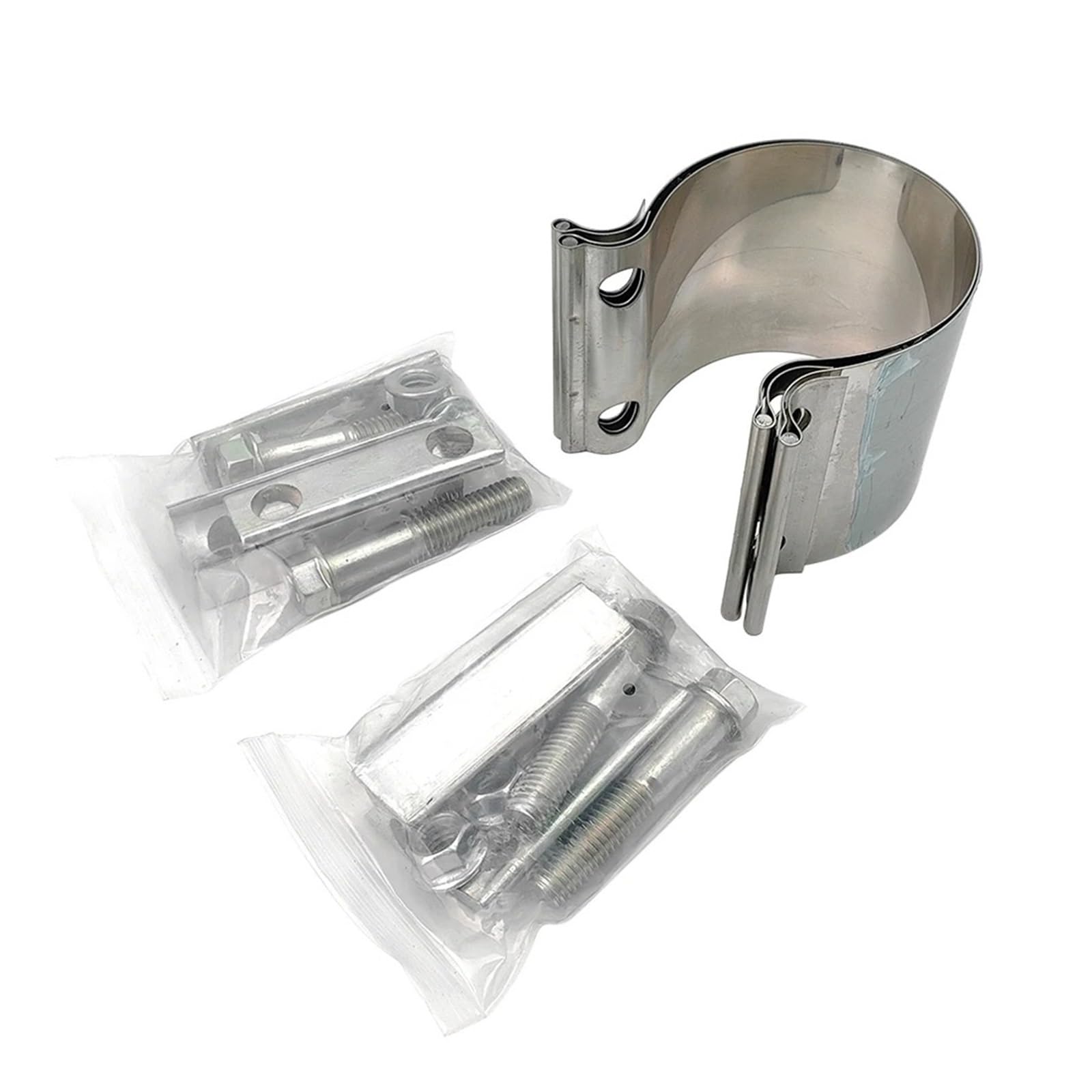 Cola Escape Tubo Silenciador Abrazadera Banda Con Junta A Tope De 2 Piezas, Acoplador Manguito Escape Universal Acero Inoxidable 304, Clip Tubo 2 "2,5" 3 "4" 4,5 "