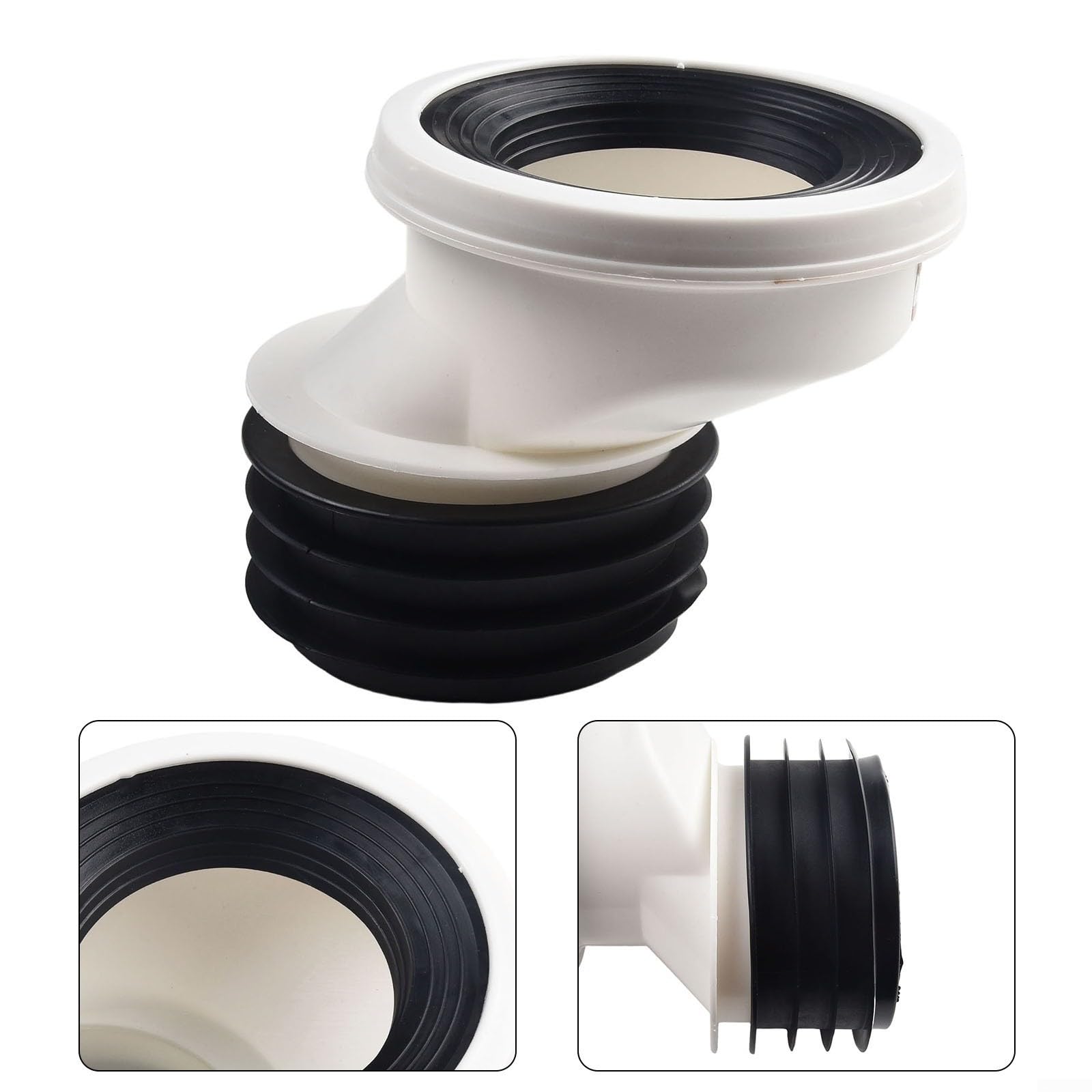 Kit de raccordement pour toilettes, ensemble de raccordement pour cuvette de WC, conception droite ou excentrique, tuyau de raccordement pour cuvette en PVC (5 cm)