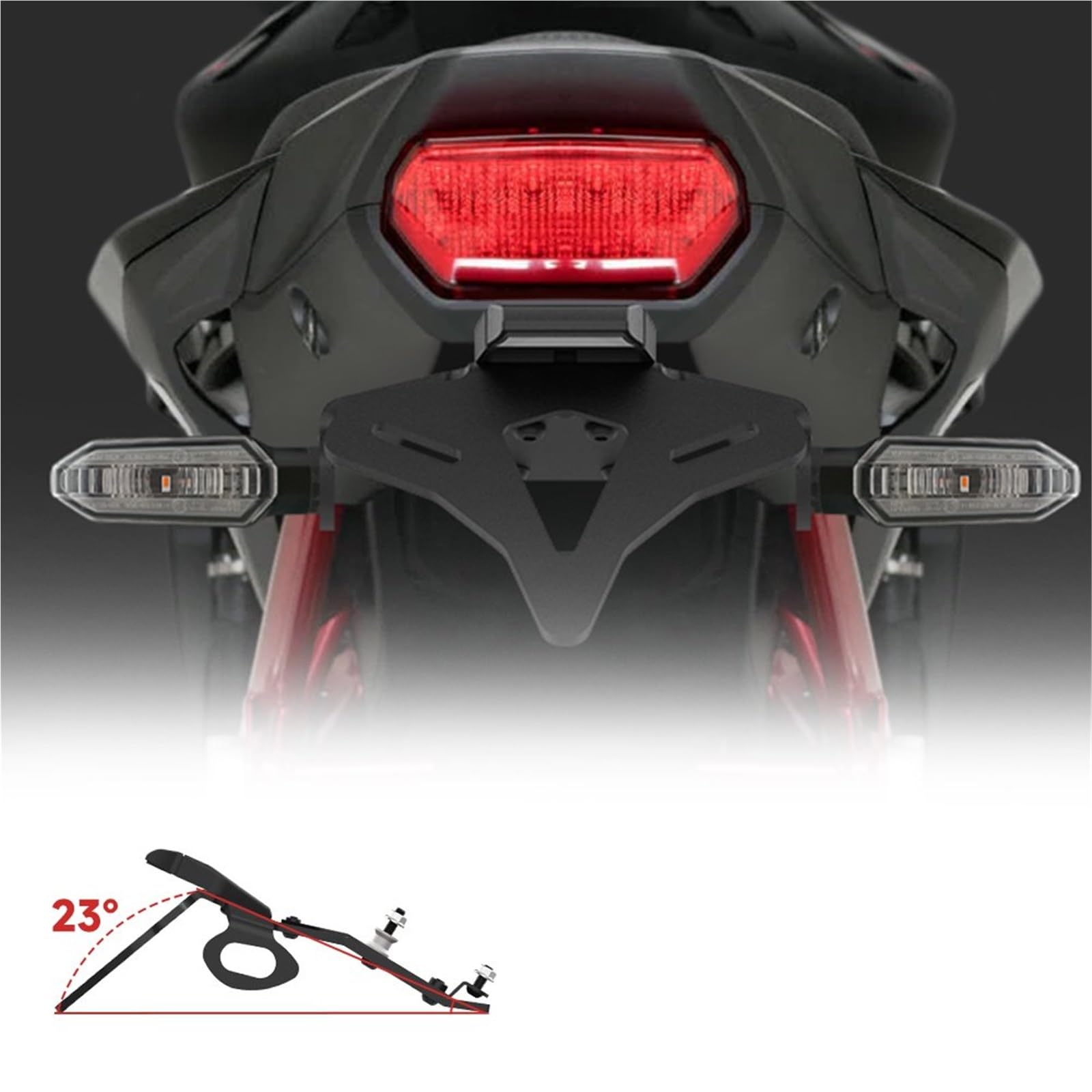 Soporte De Matrícula Trasero Corto Motocicleta para CB 750 CB750 Hornet 2023- con Luz LED