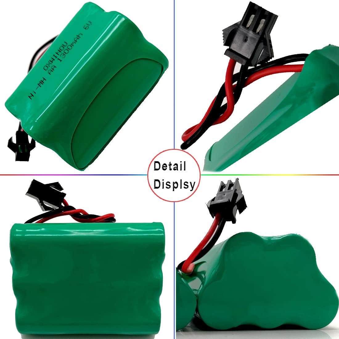 6V 1300mAh Ni-MH AA Rechargeable Battery Pack with SM 2P Plug for Toys, Lighting and Electric Tools SMP AA5SW Outdoor Motion Light (1-Pack)