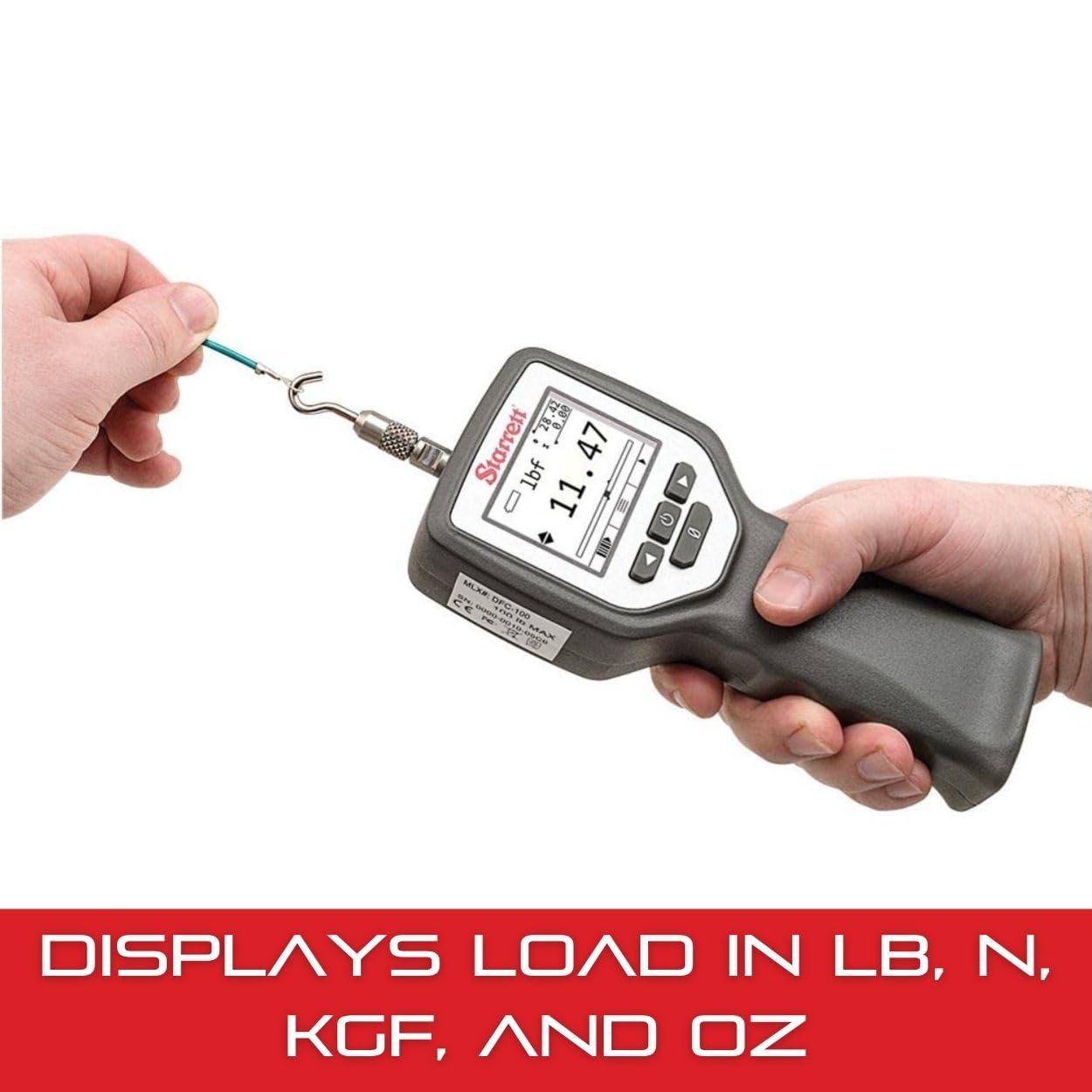 Starrett Digital Force Gage, 100 lbf Capacity