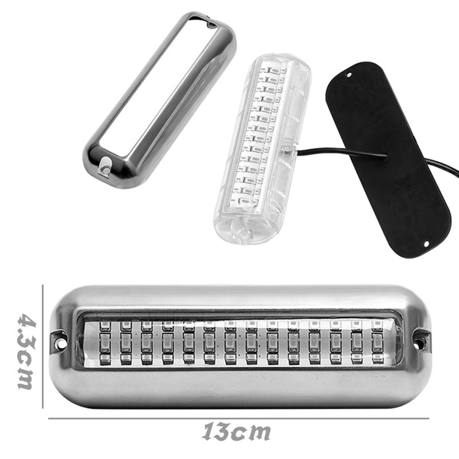 HUIOP Luci subacquee a led,Luce LED per Barca, 42 LED Impermeabile Luce Subacquea in Acciaio Inossidabile 316 per Piscina di Pontone di Poppa di Yacht (Luce Rossa)