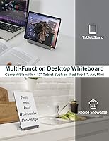 Vista 6 de Yagee Desktop Whiteboard with Storage, Dry Erase Board with Phone & Tablet Stand, to-do List Memo, Double-Sided Writing Board for Office and School
