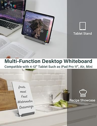 Vista 6 de Yagee Desktop Whiteboard with Storage, Dry Erase Board with Phone & Tablet Stand, to-do List Memo, Double-Sided Writing Board for Office and School