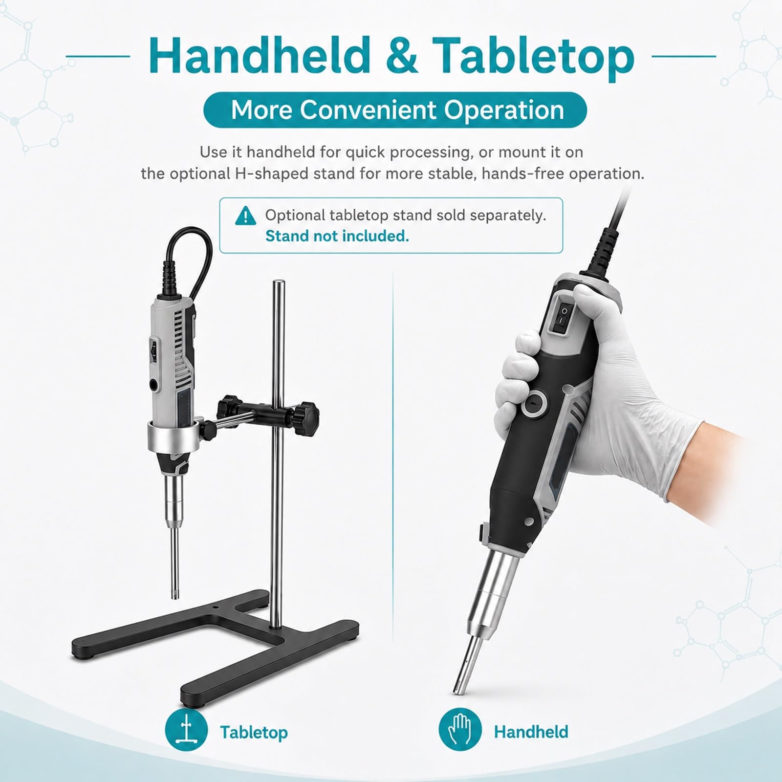 Homogeneizador De Tejidos De Laboratorio De Alta Velocidad, Máquina De Trituración Celular De 0,5 A 250Ml, 6 Velocidades Ajustables (5000-35000RPM), Mezclador Dispersor Y Emulsionador