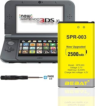 بطارية SPR-003، سعة عالية 2500 مللي أمبير متوافقة مع Nintendo 3DS XL 3DS LL SPR-003 ووحدة التحكم 3DS XL RED-001 SPR-A-BPAA-CO الجديدة مع مفك براغي للإصلاح