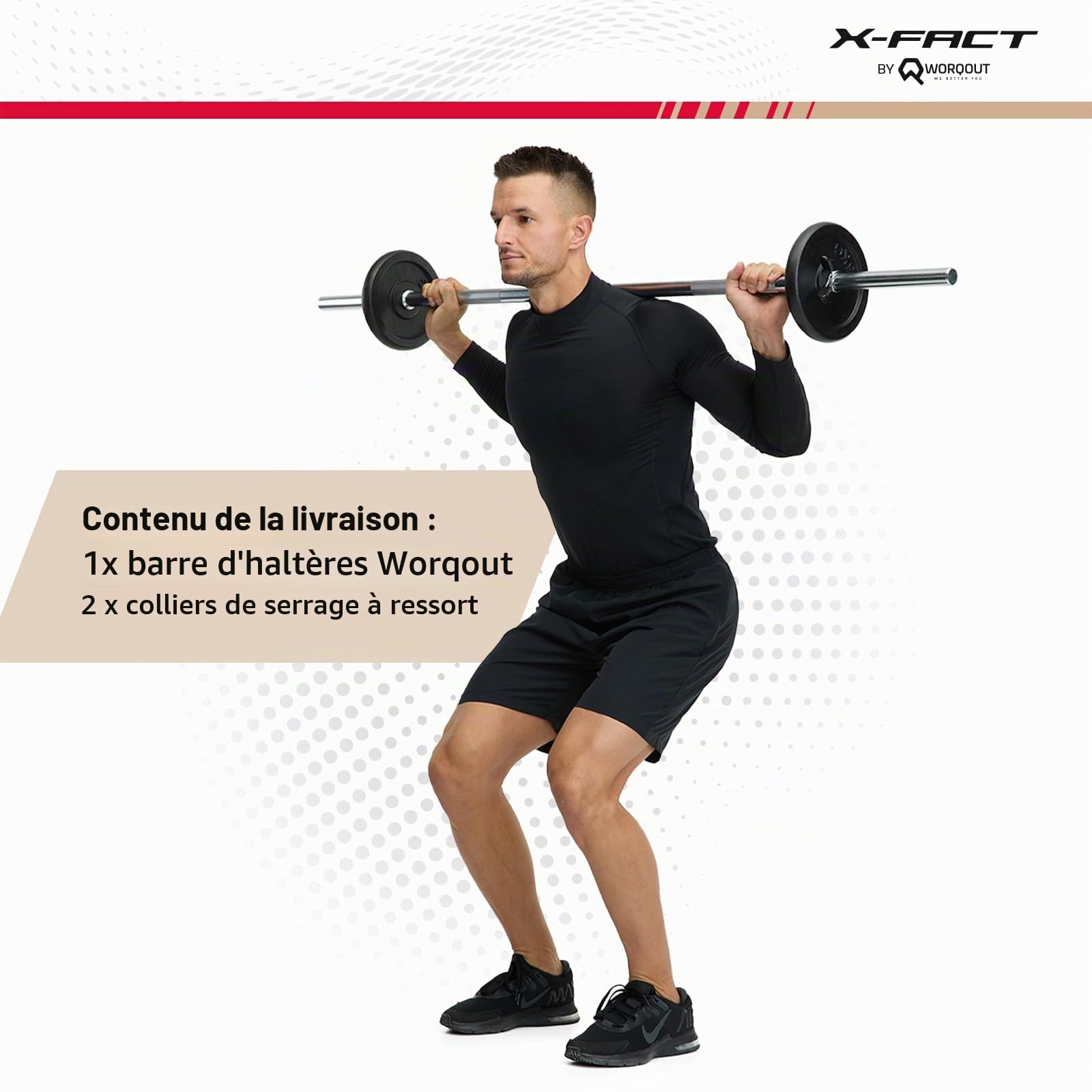 Barres d'haltères longues et curl robustes pour un entraînement efficace de la force et des muscles
