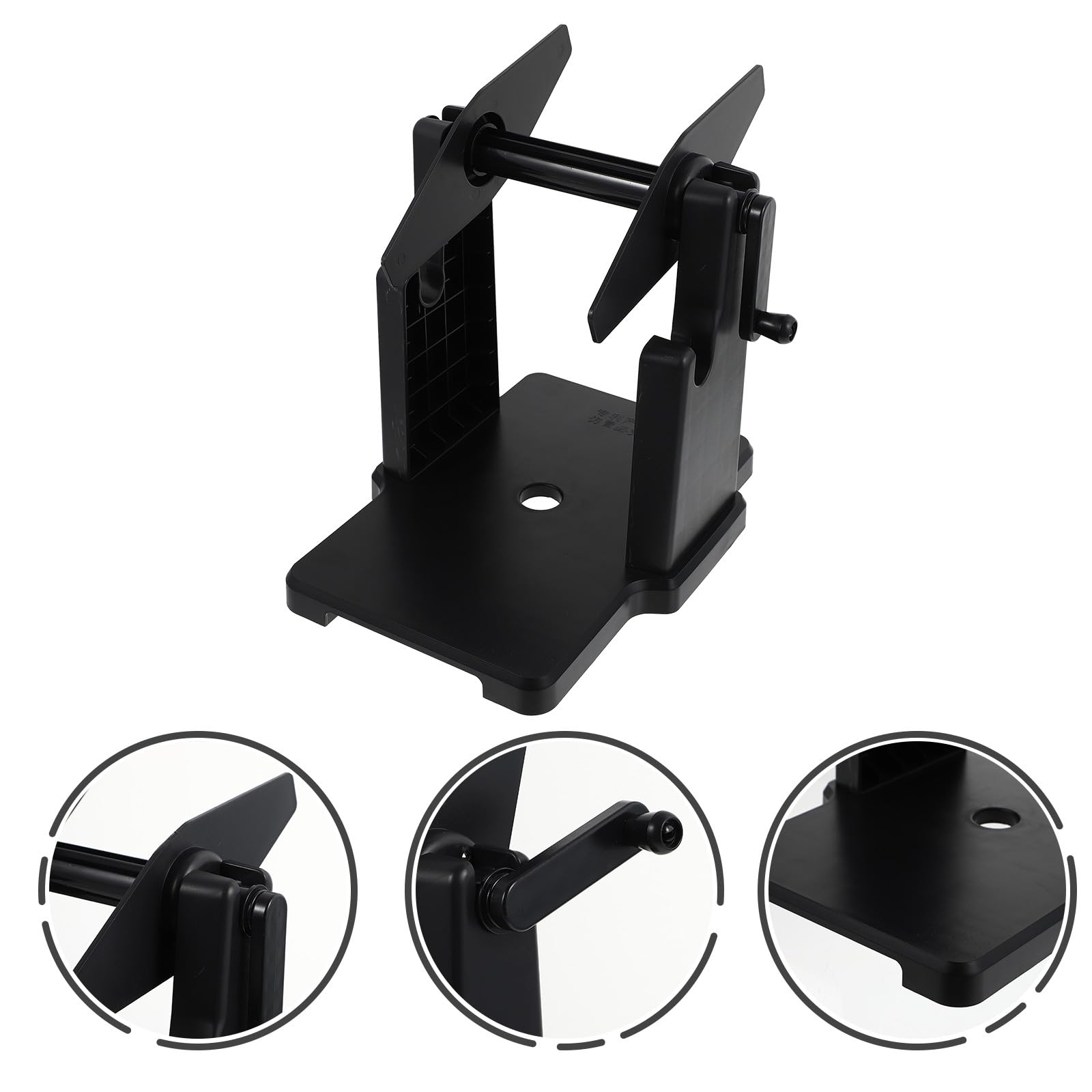 jojofuny Porta Etichette Portatile e Robusto in Plastica Manuale Nero Supporto Portarotoli e Avvolgimento Manuale per Pezzi Esterni Accessorio Ufficio