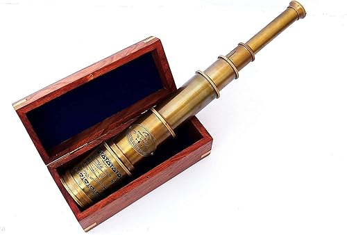 Expedition - Telescopio de latón vintage de 20 pulgadas con caja de madera hecha a mano, una maravilla óptica atemporal para senderismo,