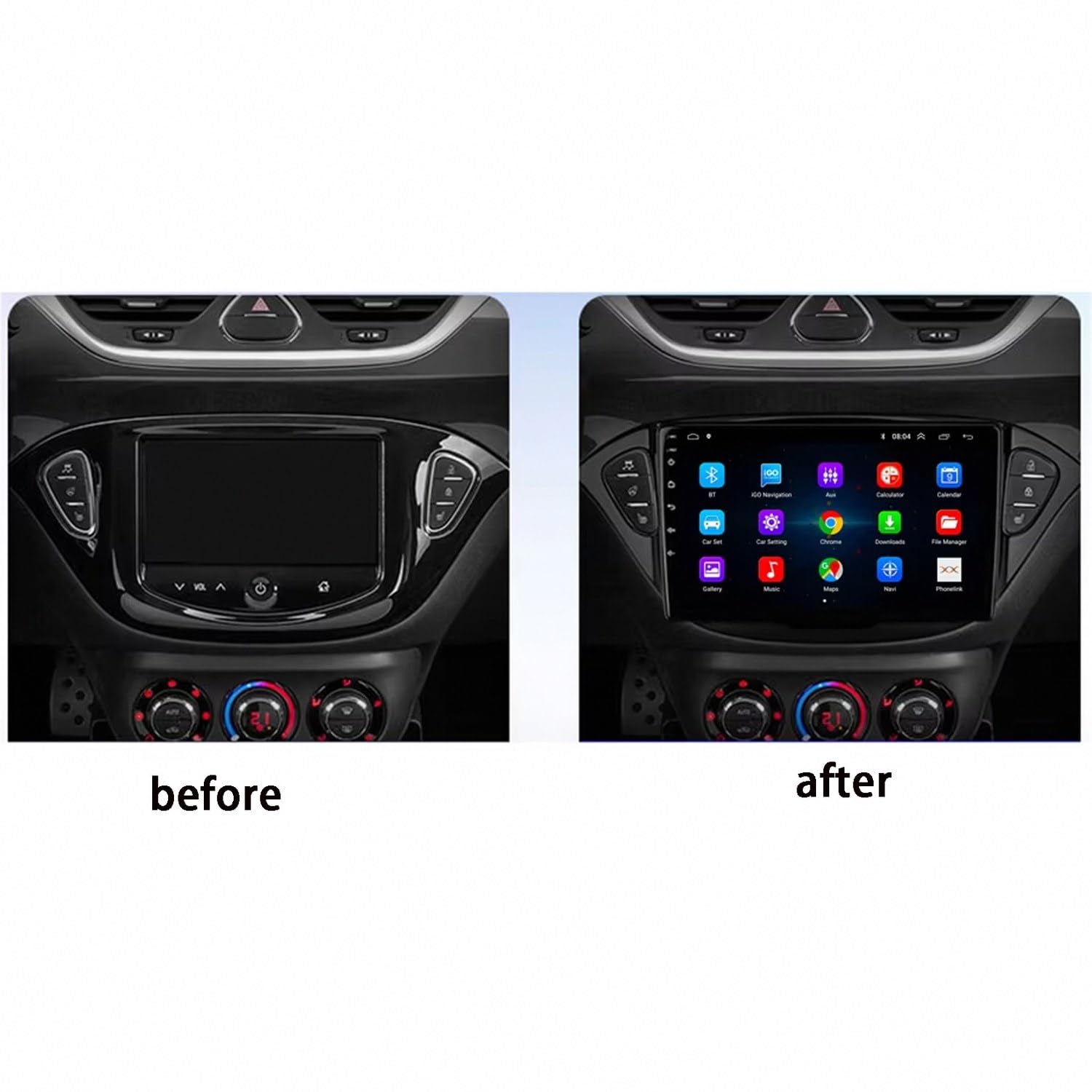 Ekran Car Play Zaprojektowany Dla Apple I Android dla Opel Corsa E 2014-2019 Przenośny Ekran Dotykowy Apple Carplay, Nawigacja Gps/Sterowanie, 8 Rdzeń 6G+128G