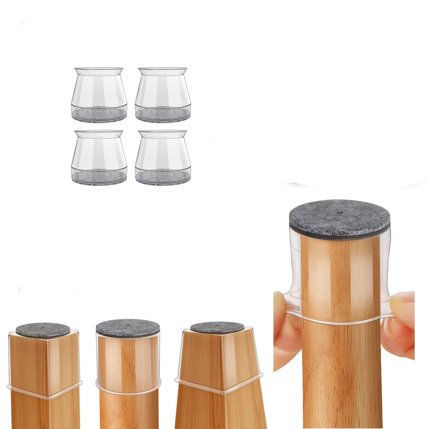 vysane Chair Leg Floor Protectors, Silicone Felt Furniture Leg Pads Caps Covers for Hardwood Floors Clear (Small(Fit 0.9"-1.29"), (Pack of 1) (B0D9LQ77HG) Amazon Price History, Amazon Price Tracker