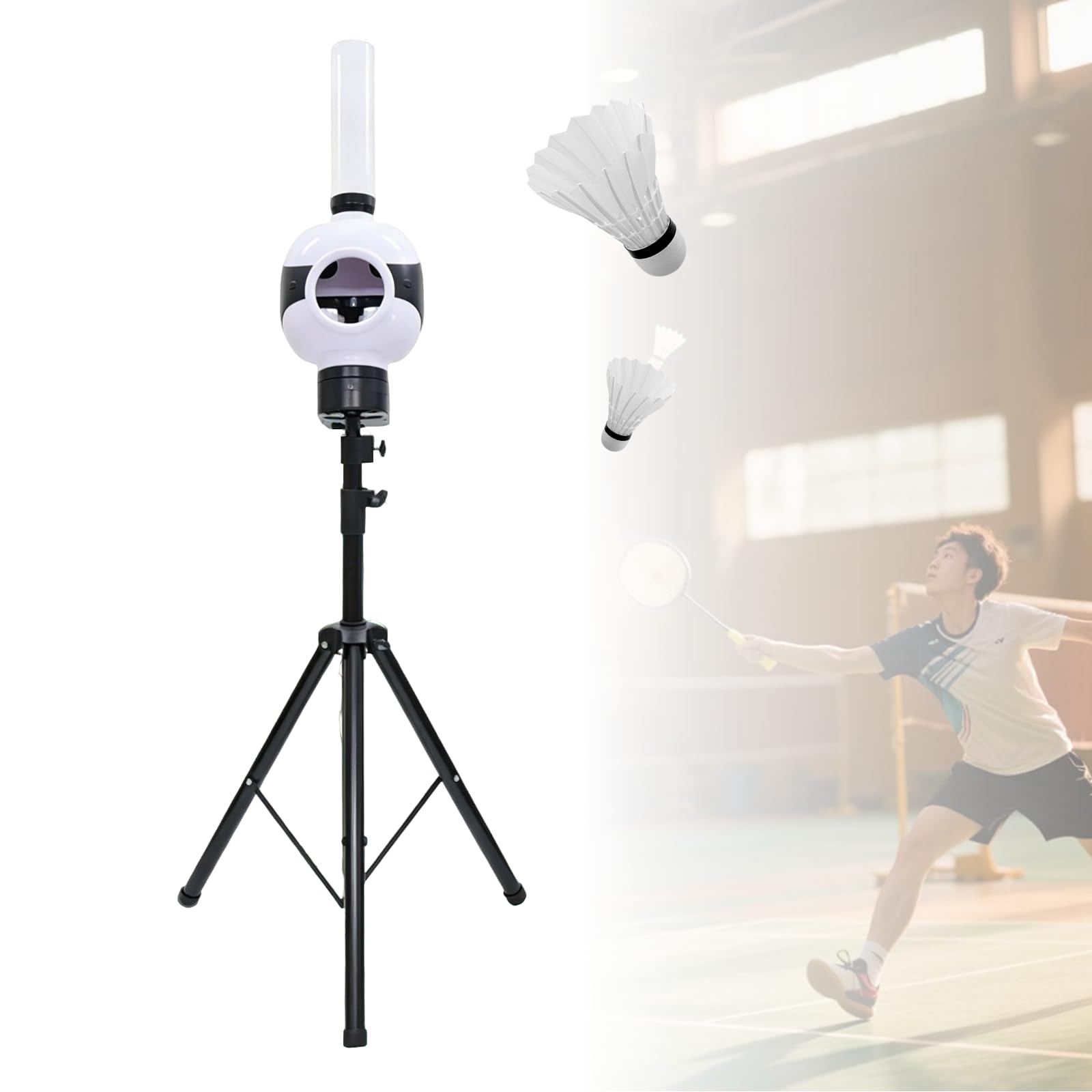 ZHENYUWANG Badminton serving machine, badminton training machine, automatic badminton launcher, and shuttlecock throwing machine set, suitable for indoor and outdoor competition training