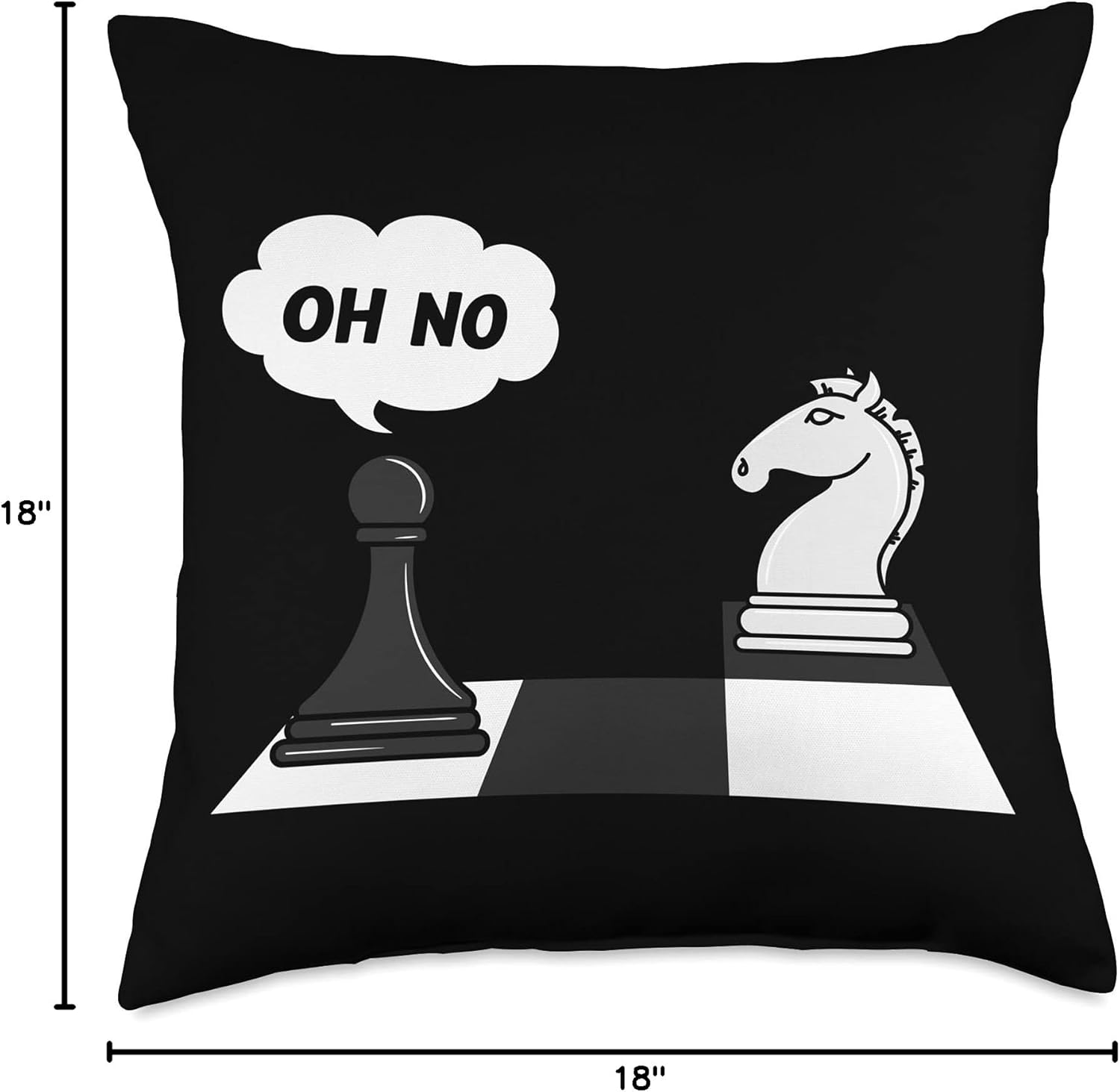 Chess Funny Move Knight To Pawn Funny Chess Player Throw Pillow