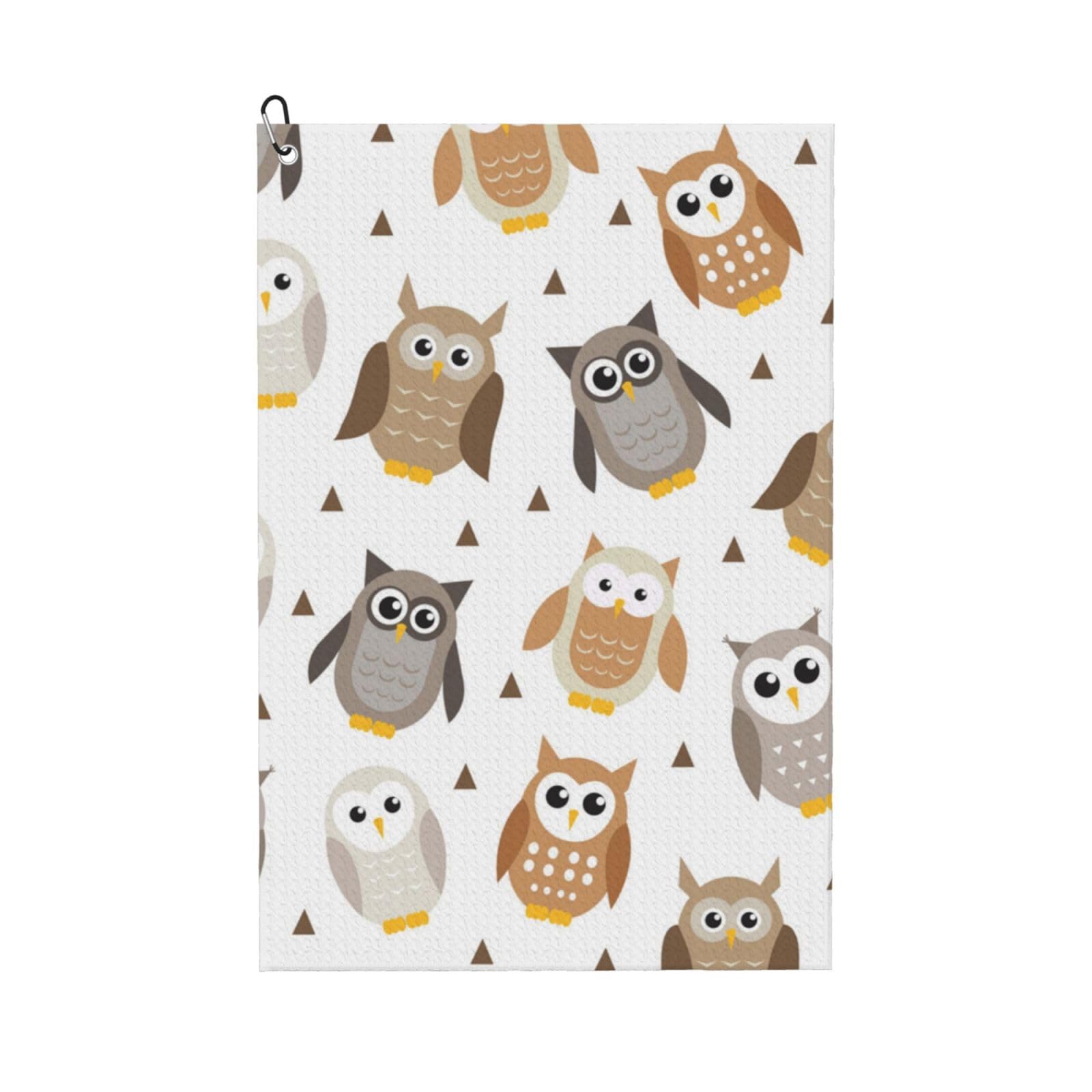 Hnnkloy Cute Cartoon Owls, 16x24 in Portable Waffle Golf Towels with Carabiner Clip for Golf Bag