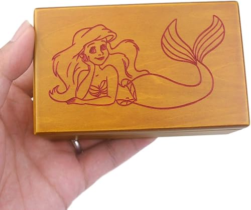 Miniatura 5 de ROSIKING Caja de música de madera con mecanismo de espejo, joyería tallada, cajas musicales, Navidad, cumpleaños, regalos de San Valentín, juega