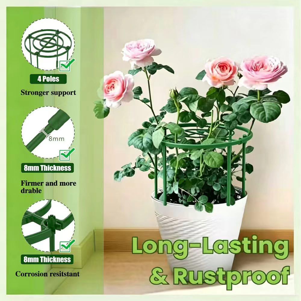 4er-Set Pfingstrosen Halterung – Metall 30 Cm Ø X 60 Cm H – Rostfrei & Wetterfest – Für