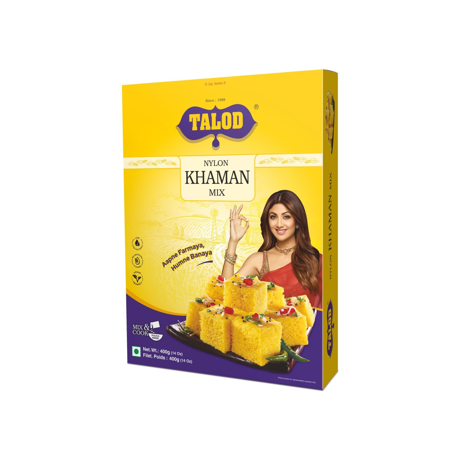 Talod Nylon Khaman Flour | Instant Khaman Dhokla Mix | 100% Natural Ingredients | Soft & Spongy Gujarati Snack Premix | Easy Mix & Cook | Healthy Protein-Rich Flour | Authentic Taste - Pack of 3X400 gm-image-8