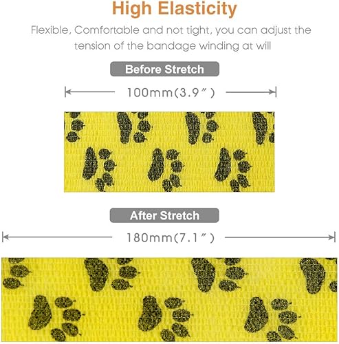 Miniatura 18 de AUPCON Vet Wrap - Vendajes cohesivos a granel, vendaje autoadhesivo, envoltura autoadhesiva no tejida para perros, mascotas, animales y esguinces