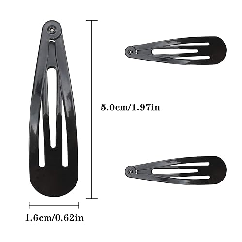 Miniatura 4 de 40 pinzas antideslizantes de metal negro de 2 pulgadas para niñas, mujeres, adolescentes o niños pequeños