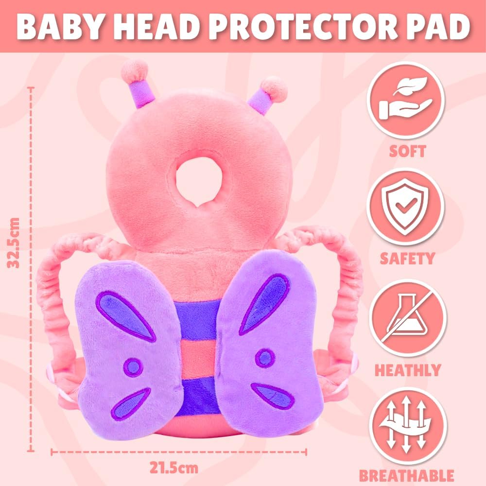 Zanith Baby Head Protector Backpack, Baby Fall Back Safety Pad Pillow for Walking & Crawling, Toddler Head Protection Cushion, Soft Infant Headgear for 0-36 Months Boys & Girls