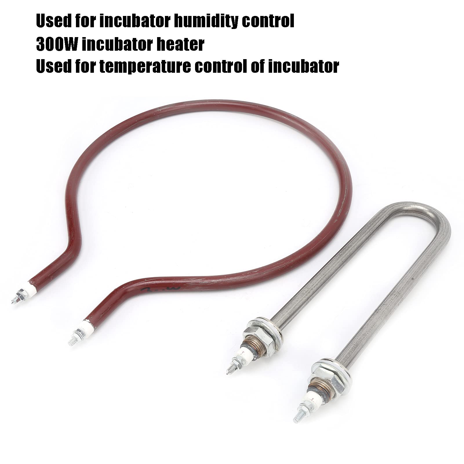 Tyenaza Incubator Heater Tube, U‑Shaped Humidifying Tube Round Heating Element for Chicken Duck and Goose 300W