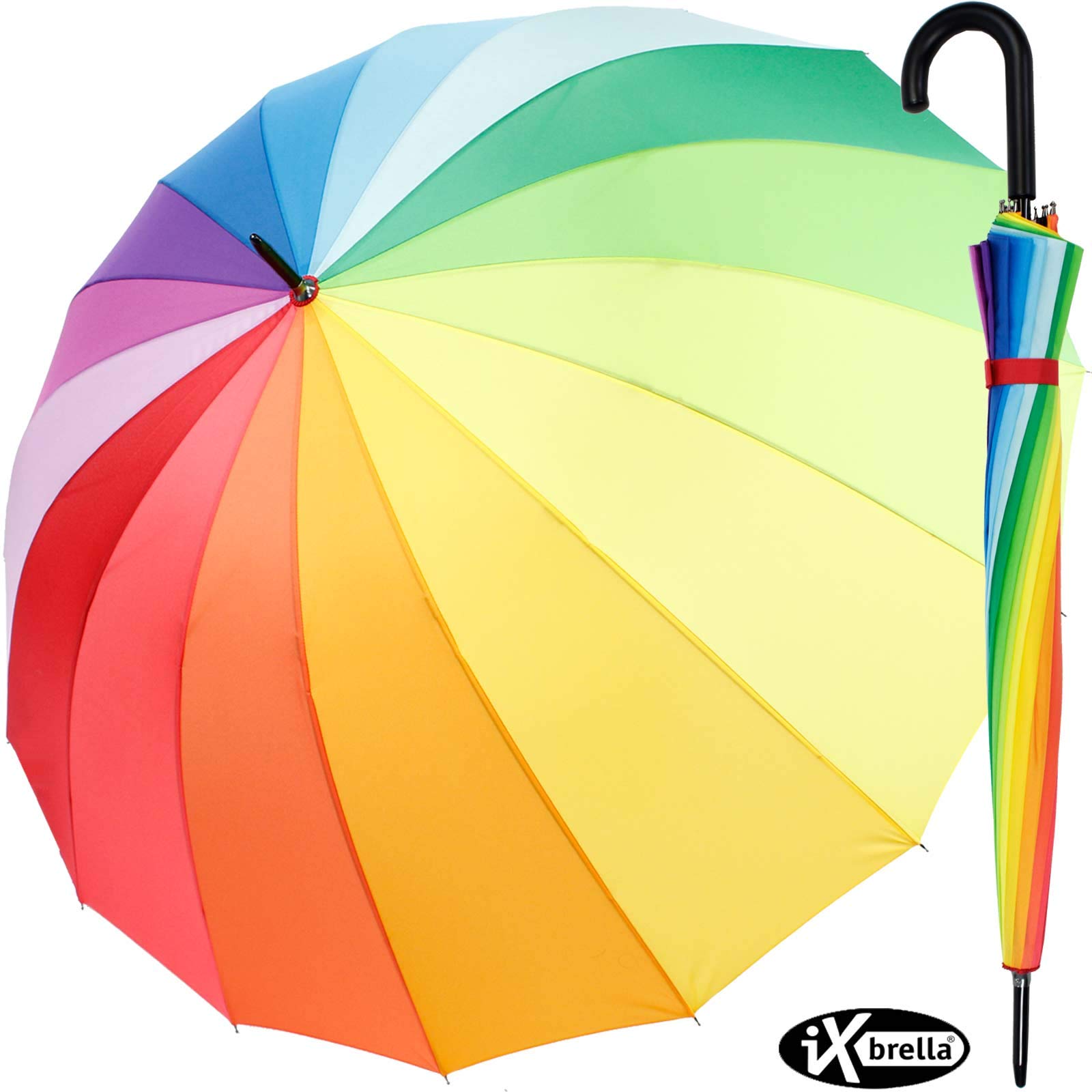 iX-brella - hochwertiger Stockschirm mit Automatik 16-teilig sturmfest