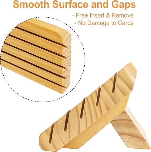 Miniatura 4 de plusvivo Portatarjetas para cartas con soporte ajustable, juego de 4, organizador de cartas para adultos, personas mayores, niños, 5 ranuras de