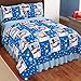 Collections Etc Holiday Winter Snowman Fleece Coverlet, Blue and White, King