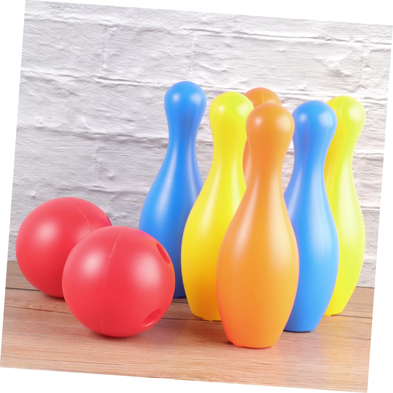 Gogogmee 2Pcs Bowling Set Plastic Bowling Game for Includes Pins Balls and Storage Rack for Outdoor Fun and Parent Activities