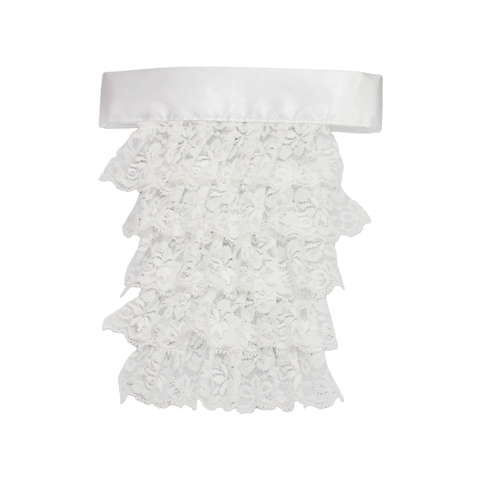 WHPLYEDetachable 4 Layered Ruffled Lace False Collar Victorians Colonial Jabot Collar Medieval Shirt Front Neck Collar Necktie