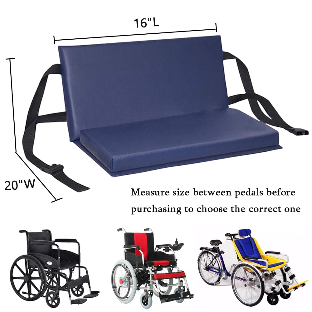 Almohadilla elevadora para reposapiés de silla de ruedas - Protector de cojín para pedales y piernas para pacientes mayores con discapacidad, 1 unidad (20" de largo x 16" de ancho)