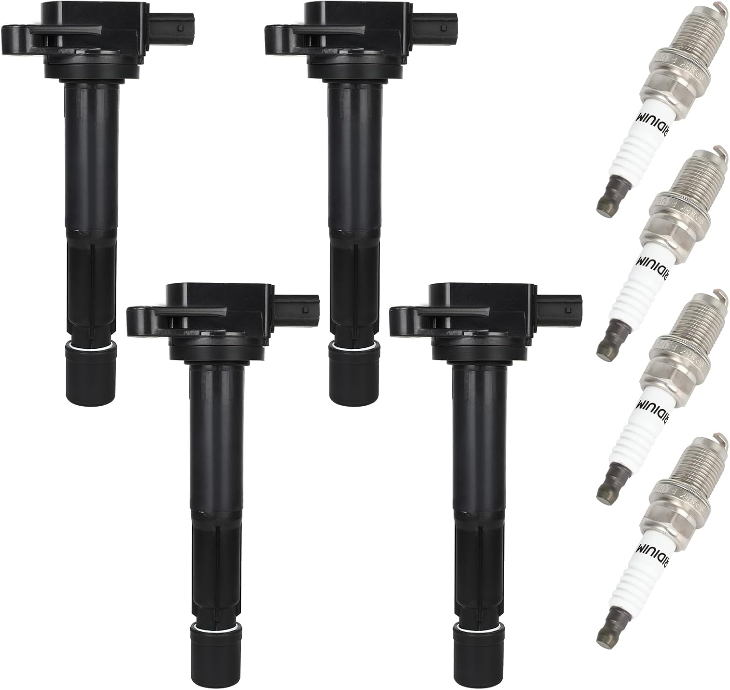 OCPTY Ignition Coil Pack and Spark Plugs Fits 2004-2008 for Acura TSX 2.4L/L4#UF417 Set of 4 Ignition Coils with 4 Iridium Spark Plugs 3-Pins