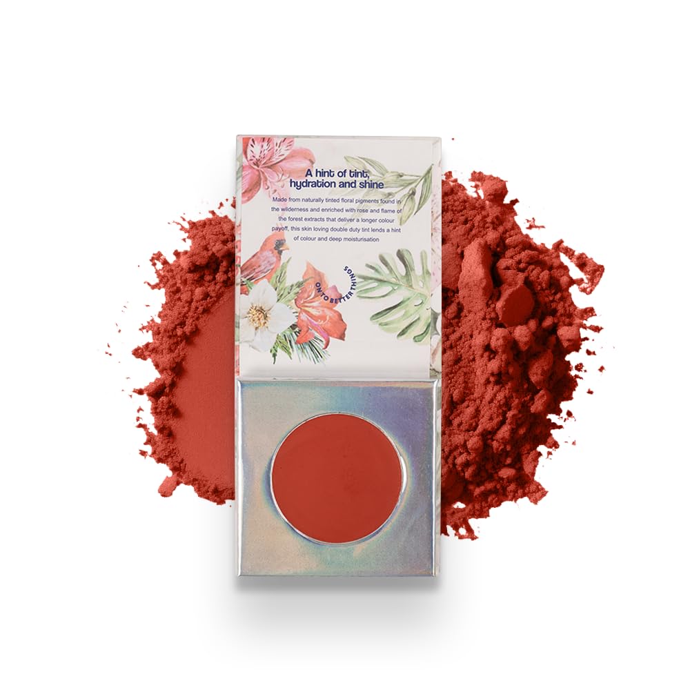 OTBT Natural Creamy Matte Perched Tint - Rich Creme Rose & Palaash Flower Color for Cheek & Lip Tints, Moisurizing Pigmented Make Up [Shade Coral Clique - 4.5 gm]