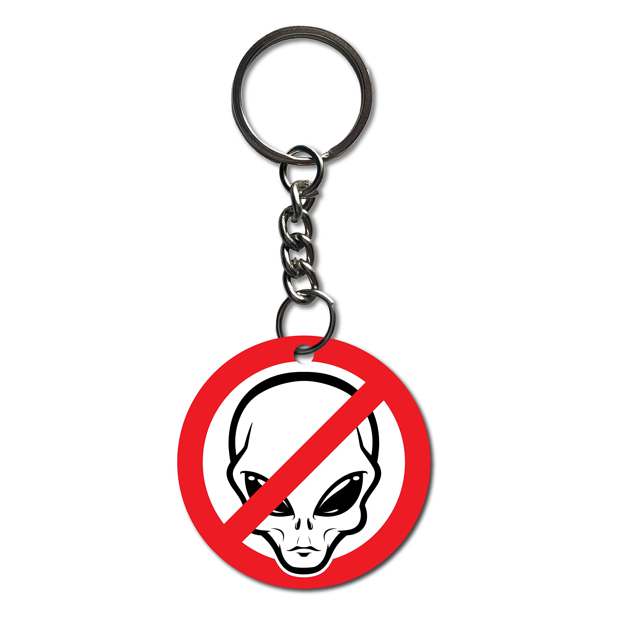 Printed Danger Alien Theme Keychain for Bike Car/Women/Men/Bag Key Tag Keyrings (2.5 x 2.5 Inch)-image-45