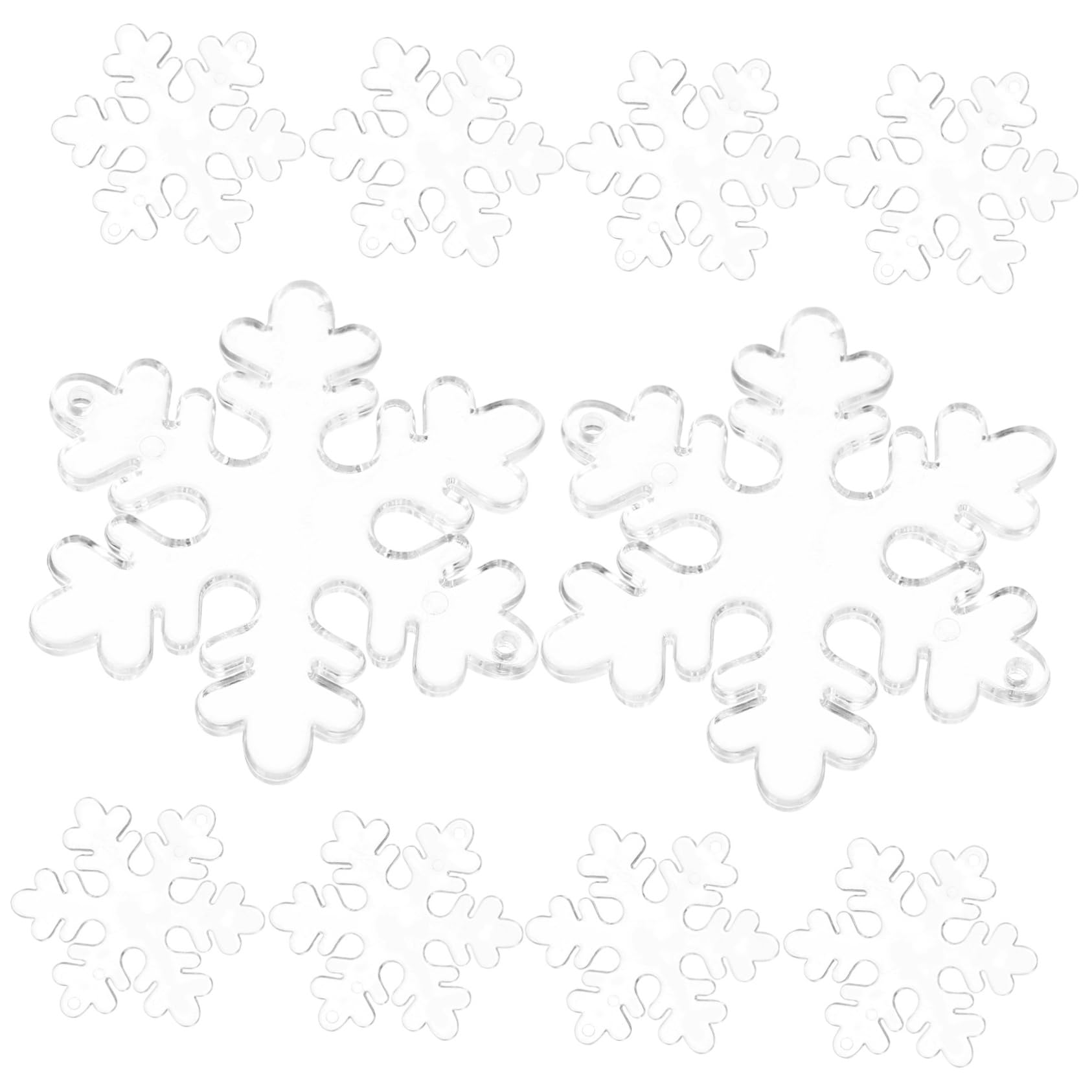 TOPBATHY 400 Pièces Flocon De Neige Transparent Pendentif Sapin De Noel Décor d'arbre De Noël Décoration De Flocon De Neige Suspendue De Noël Pendentif De e De Acrylique