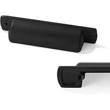 6 Pack Black Cup Pulls 3"76mm Center to Center Drawer Pulls Matte Black Cabinet Cup Pulls Kitchen Cabinet Hardware Vintage Cabinet Handles Bin Cup Drawer Handles Black Knobs.