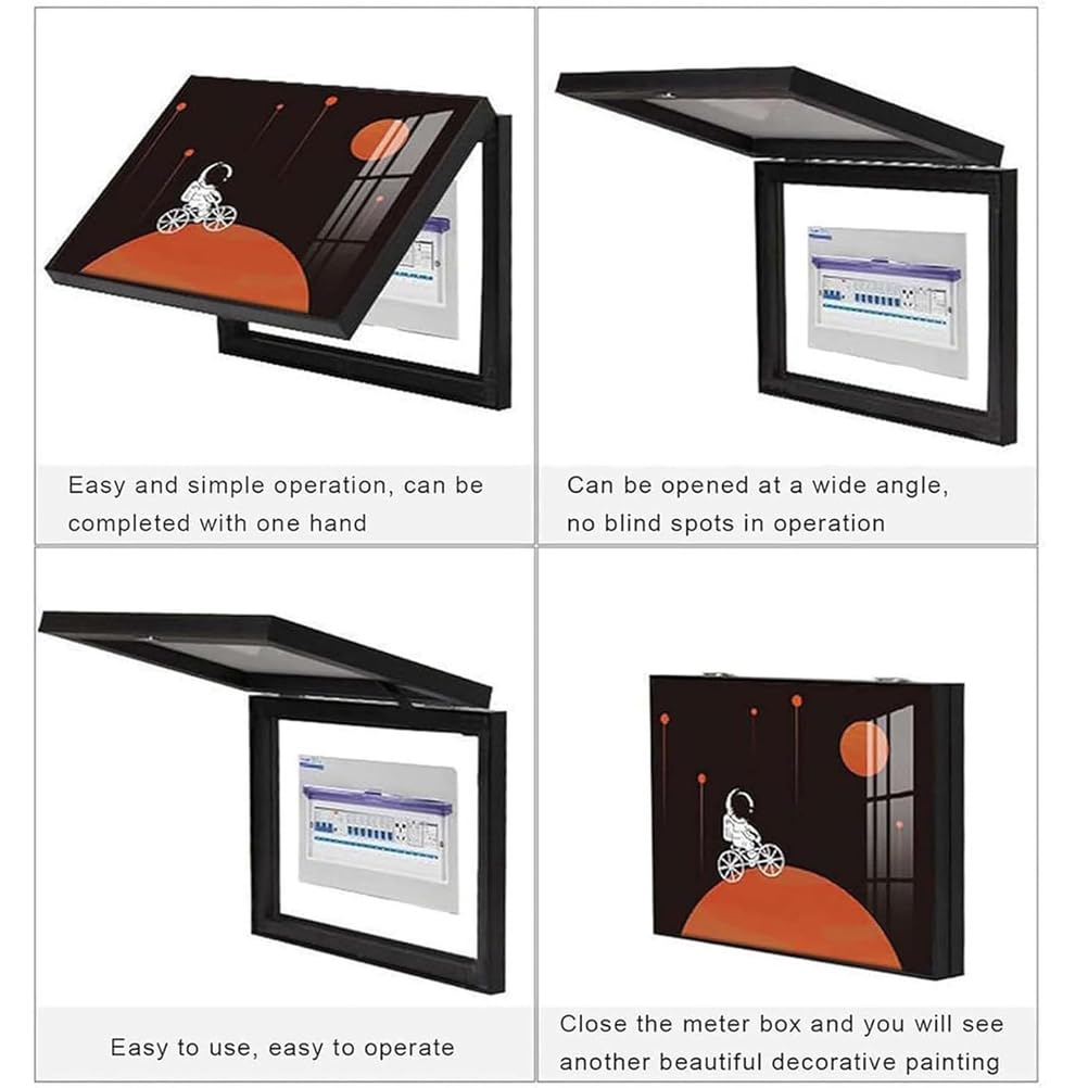 Funda decorativa abatible para panel eléctrico, oculta la caja de fusibles con diseño de marco de fotos, ideal para mejorar el interior del hogar