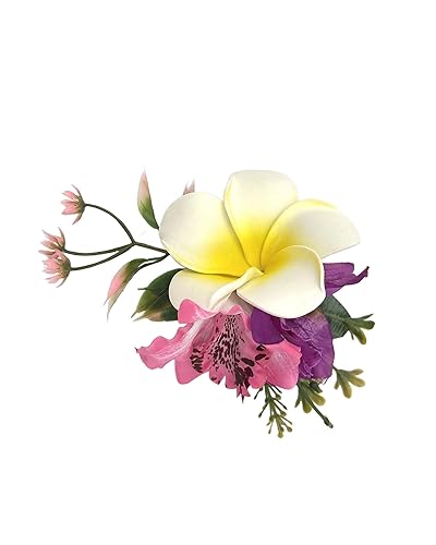 3Pcs Hawaiian Plumeria Flower for Women and Girls,Artificial Flower Barrettes