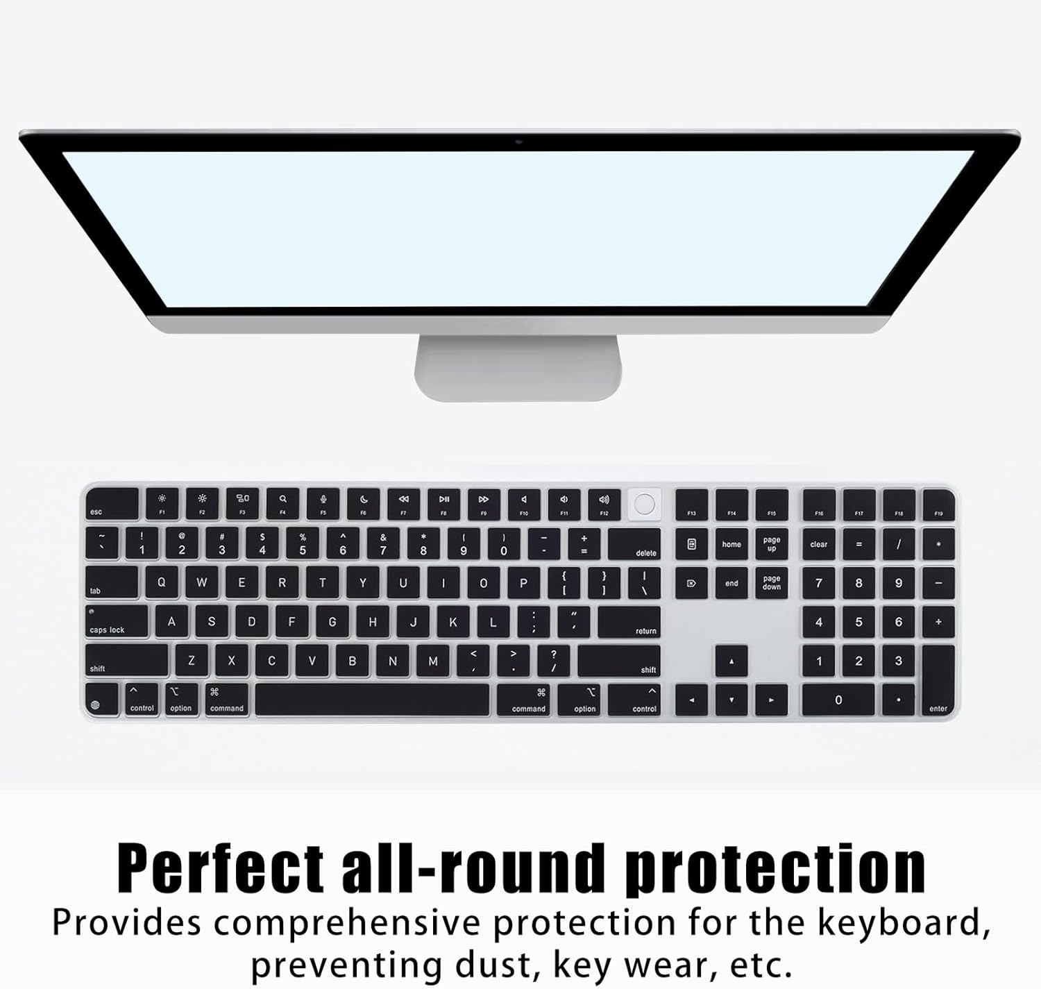 A3119 Keyboard Cover Skin for iMac M4/MacBook Pro/Air M1/2/3, Clear Anti-Dust Silicone Keyboard Protector 0.12mm Ultra-Thin Cover Film Accessories for 2024 Laptop Magic with Touch ID Numeric Keypad image 4 of 7 B0F99K7CDG