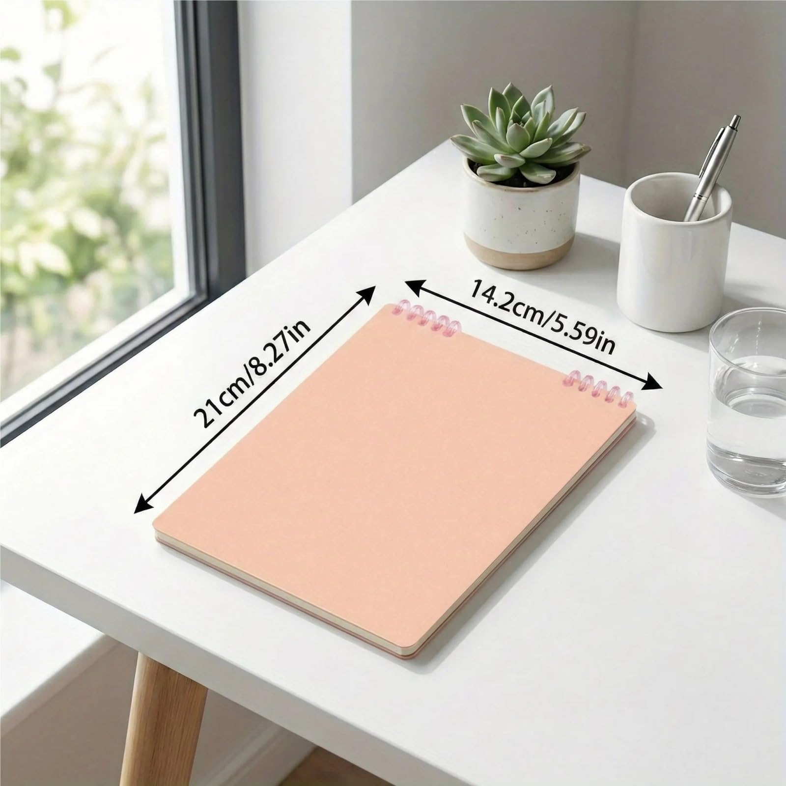 Papier ligné épais de cahier à spirale vertical rose