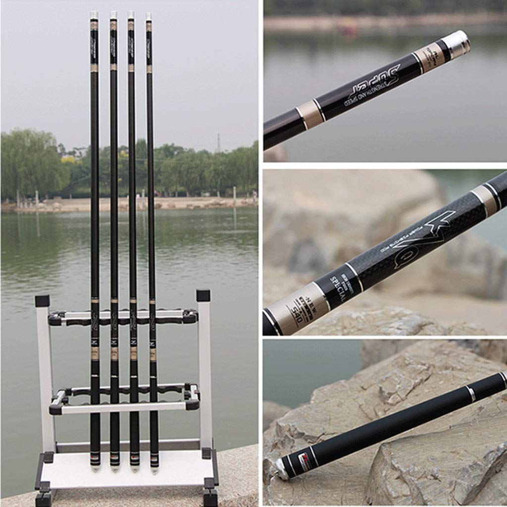 GGGUOJINN Taiwan Fishing Rod/Fishing Rod High Carbon 19 Adjustment 3.9 Meters Super Hard Ultra Light 5H Telescopic Fishing Rod (Color : Black Size : 4.5m) (Black 5.4m) : Sports & Outdoors