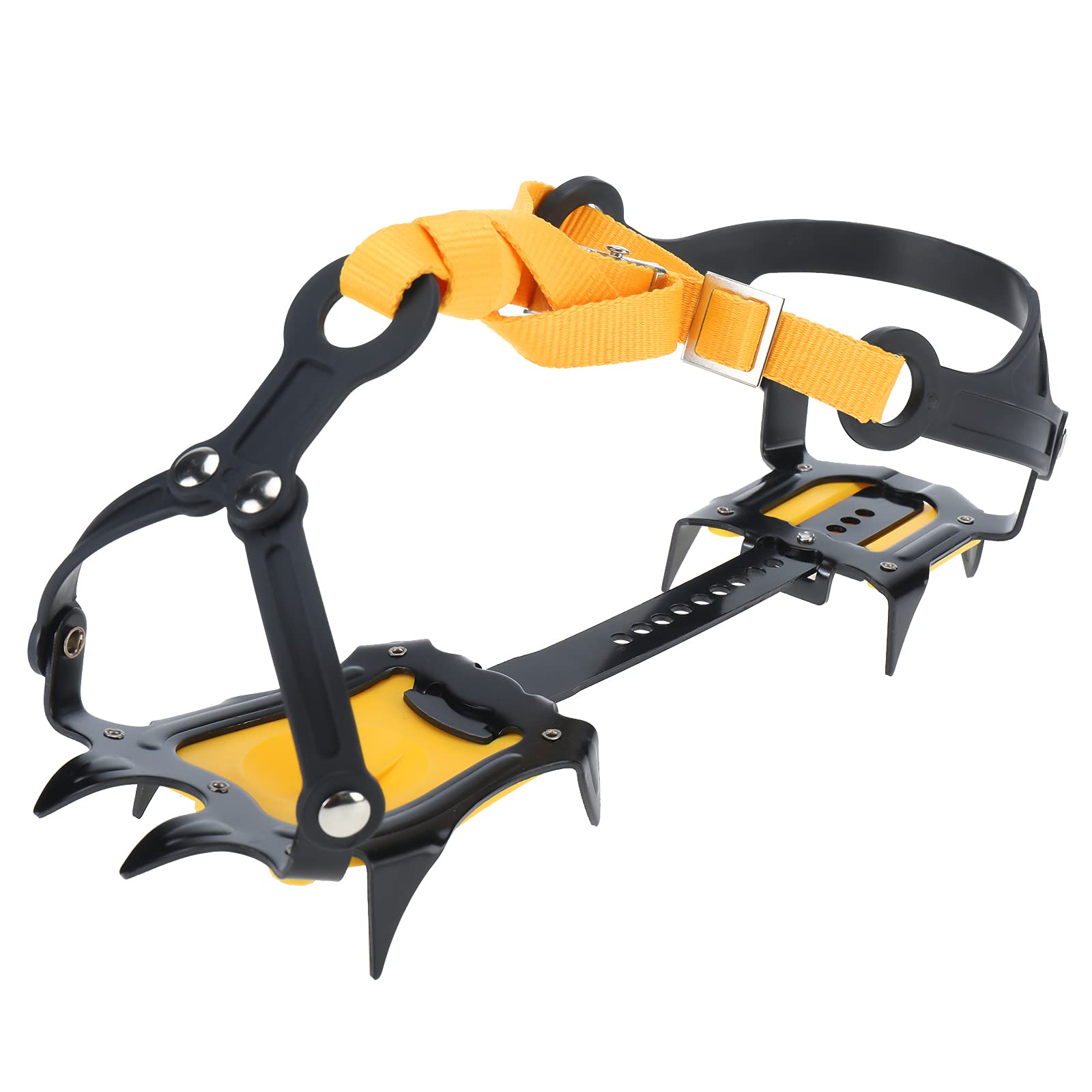 Amarine Made Crampons à glace antidérapants pour homme et femme, 10 dents en acier inoxydable, crampons de traction pour randonnée, escalade, pêche, jogging