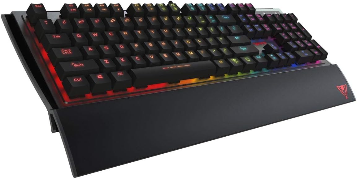 Patriot Viper Gaming V760 Mechanical RGB Illuminated Gaming Keyboard - Kailh Brown Switches, 104-Standard Keys, Removable Magnetic Palm Rest, UK Layout - PV760MBUMXGM