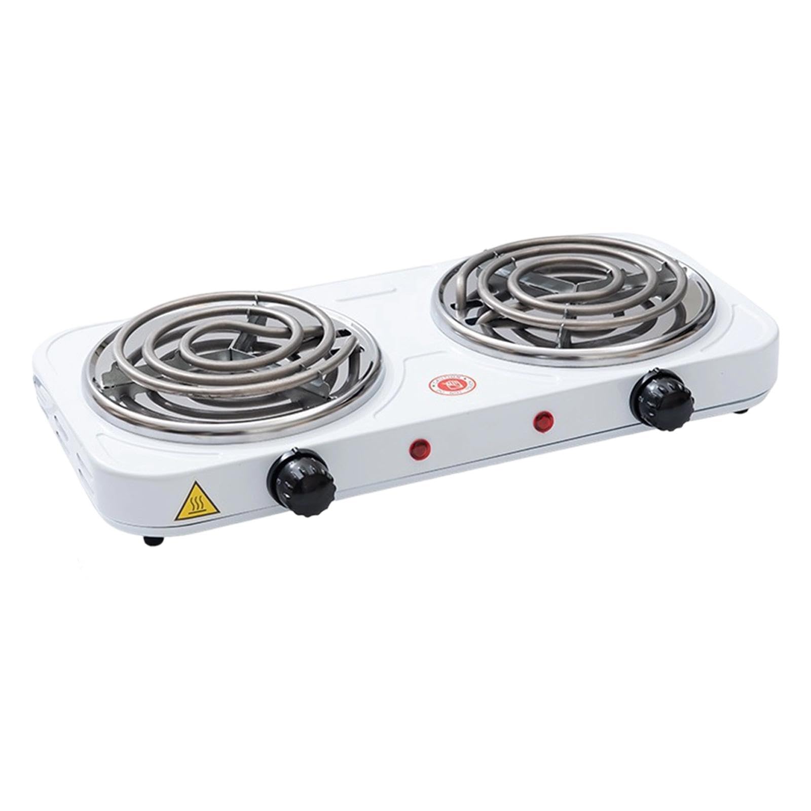MERIGLARE Elektrischer Doppelkocher für die Arbeitsplatte, tragbar und kompakt, 2000 W, einstellbare Temperatur zum Braten und Schmoren, Heizrohr