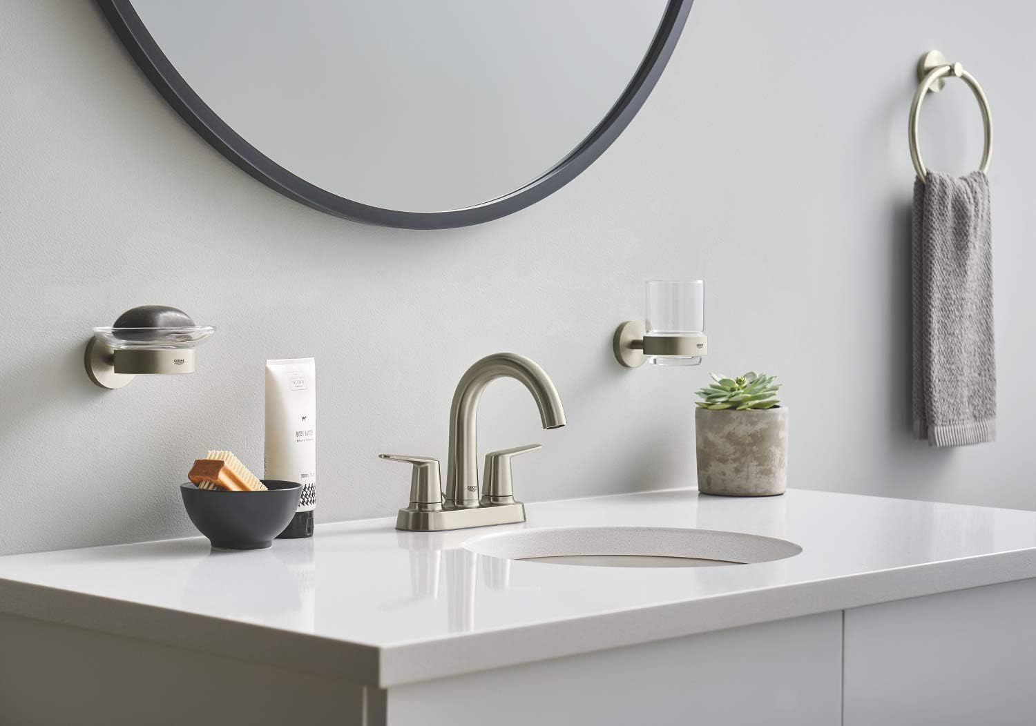 Essentials Towel Ring, Brushed Nickel Infinity