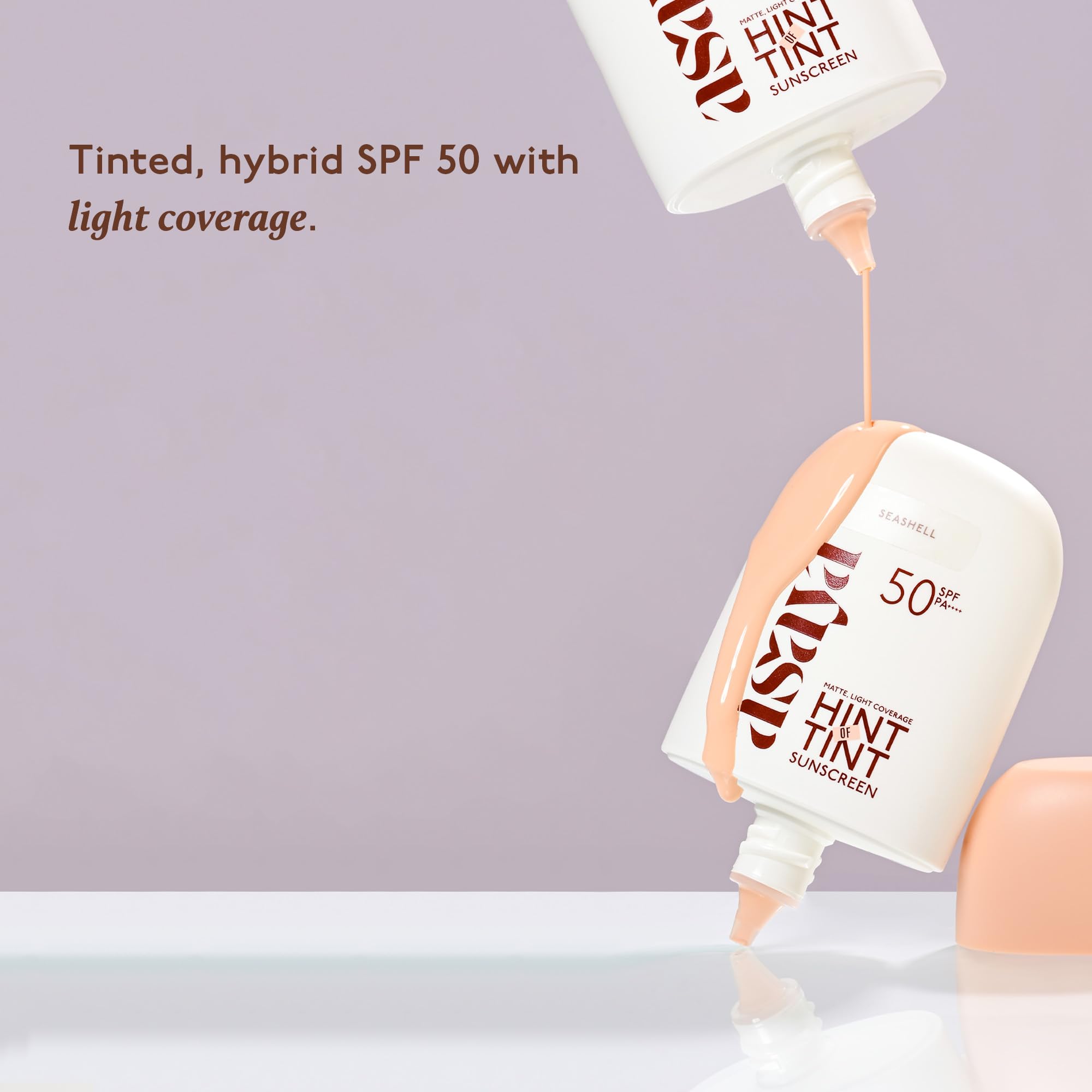 Asaya Under One Sun Hint of Tint Tinted Sunscreen SPF 50 PA++++ | In-VIVO Tested | Matte Light Coverage | Seashell | Light | 40 ml 1